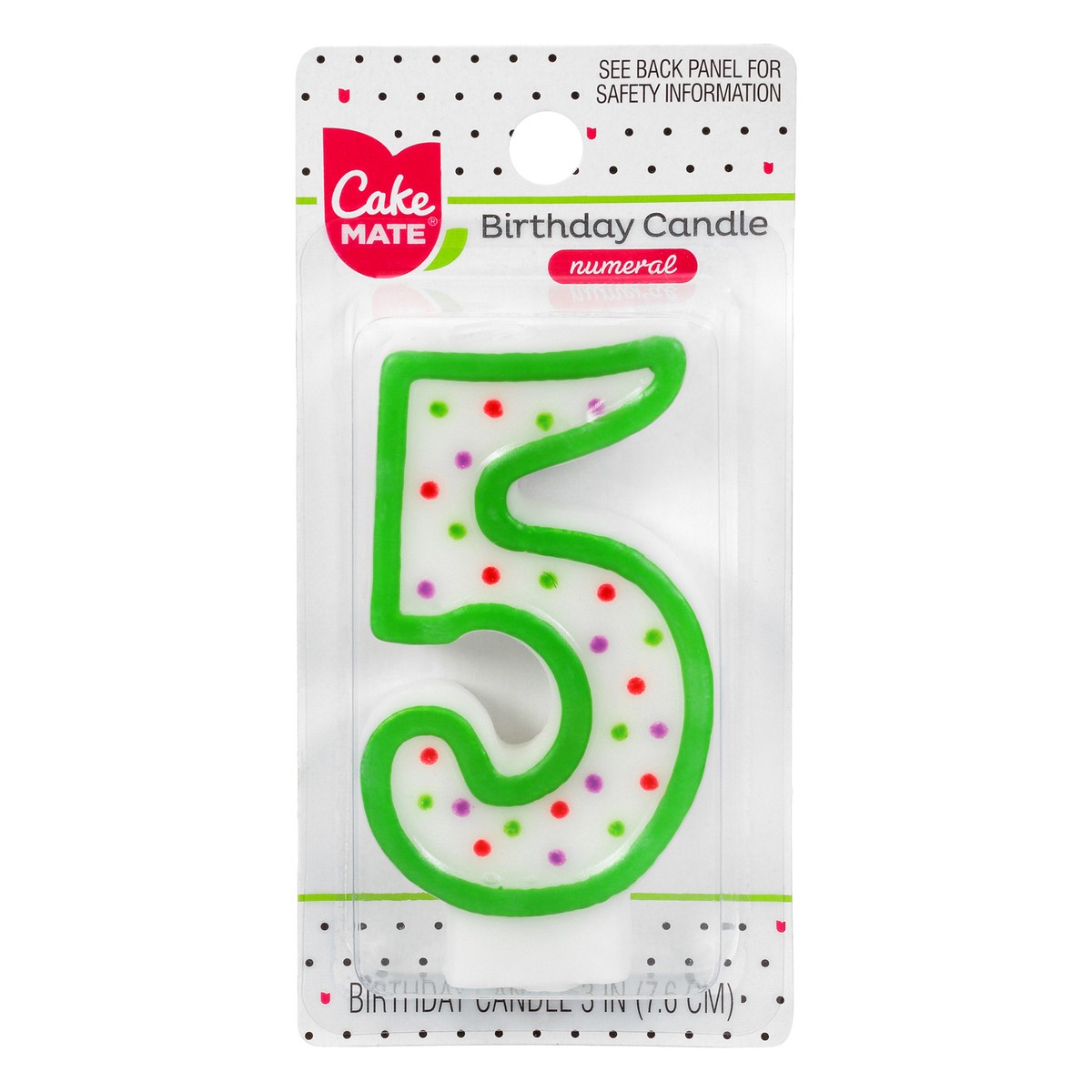 slide 1 of 9, Cake Mate 3 Inch 5 Numeral Birthday Candle 1 ea, 1 ct