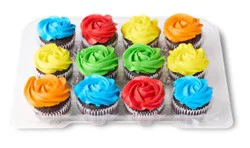 Chocolate Colored Whipped Icing Cupcakes 12 Count - Each