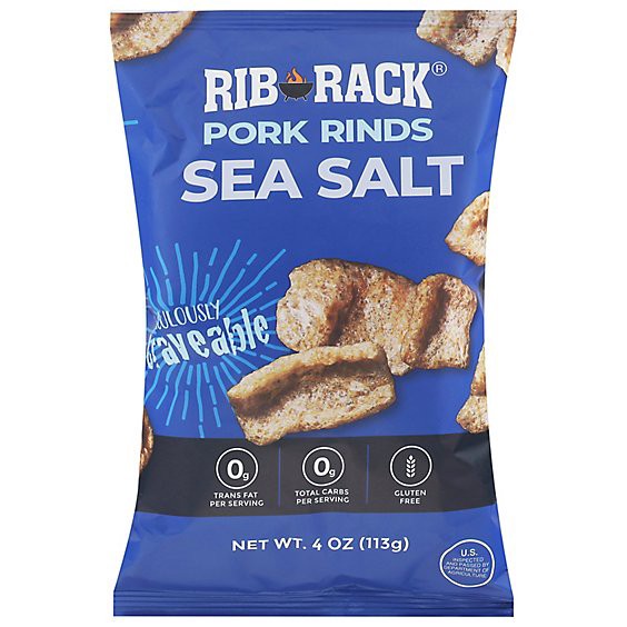 slide 1 of 1, Rib Rack Pork Rinds Sea Salt - 4 Oz., 4 oz
