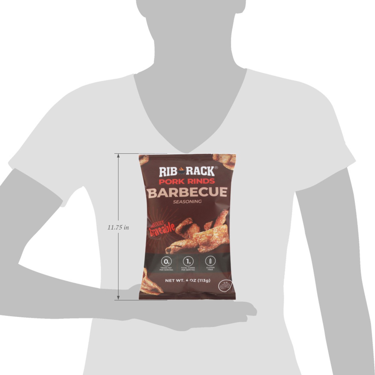 slide 2 of 14, Rib Rack Pork Rinds Barbecue - 4 Oz., 4 oz