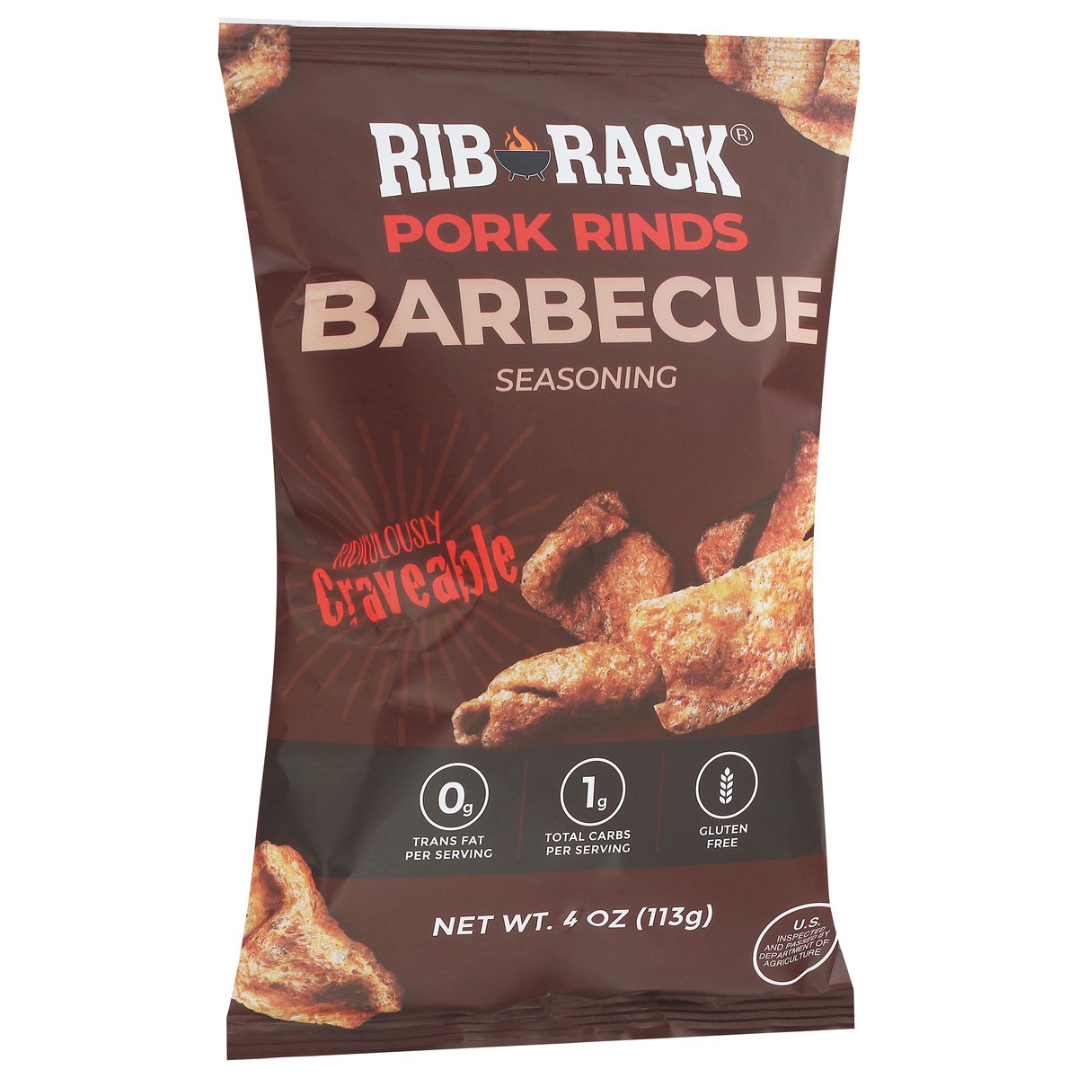 slide 12 of 14, Rib Rack Pork Rinds Barbecue - 4 Oz., 4 oz