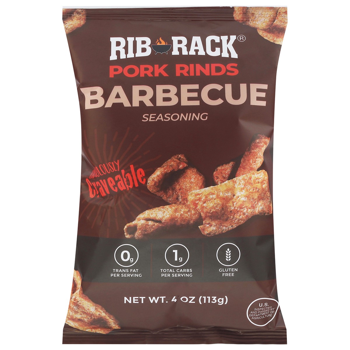 slide 9 of 14, Rib Rack Pork Rinds Barbecue - 4 Oz., 4 oz