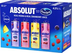 Absolute And Ocean Spray Variety Pack - 8-12 Fl. Oz.