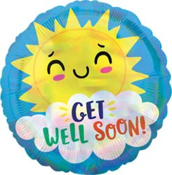Get Well Balloon Mylar Standard 18 Inch - Each