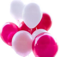Pink And White Balloons Latex Dozen - Each