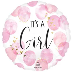 Baby Girl Balloon Mylar Standard 18 Inch - Each