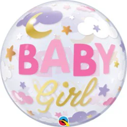Baby Girl Balloon Bubble - Each