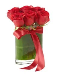 Overjoyed Boutique Red Mini Modern Rose Arrangement - Each