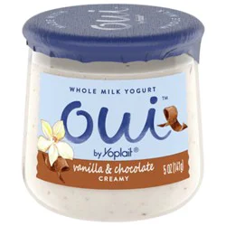 Oui By Yoplait Creamy Vanilla And Chocolate Whole Milk Yogurt - 5 Oz