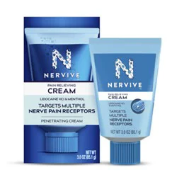 Nervive Nerve Care Pain Relieving Cream Fast Acting Non Greasy Topical Pain Reliever With Maximum S - 3 Oz.
