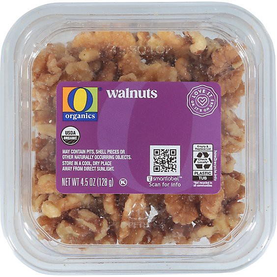 slide 1 of 1, O Organics Walnuts - 4.5 Oz, 4.5 oz
