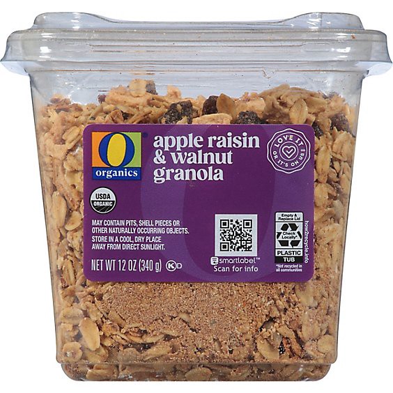 slide 1 of 1, O Organics Granola Apple Raisin And Walnut - 12 Oz, 12 oz