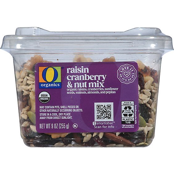 slide 1 of 1, O Organics Raisin Cranberry And Nut Mix - 9 Oz, 9 oz