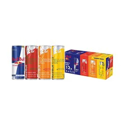 Red Bull Peach Iced Vanilla Berry Pink 80mg Caffeine Energy Drink Variety Pack - 12-8.4 Fl. Oz.