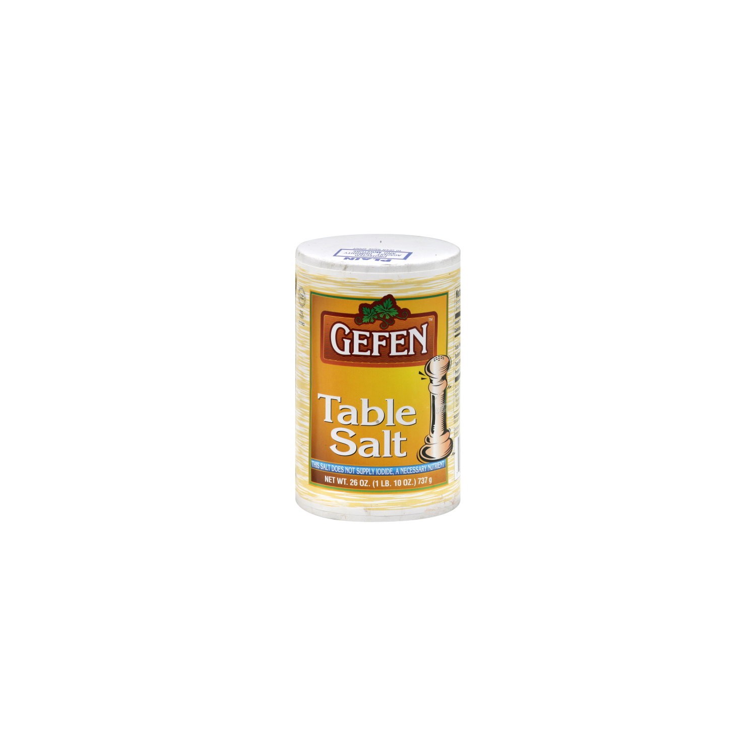 slide 1 of 1, Gefen Table Salt, 26 oz