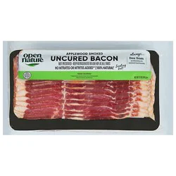 Open Nature Applewood Smoked Uncured Bacon - 12 Oz