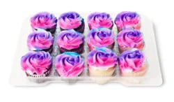 White And Chocolate Cupcakes With Whipped Airbrush 12 Count - Each