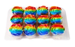 White And Chocolate Cupcakes With Buttercreme Airbrush 12 Count - Each