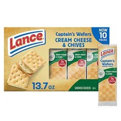 Lance Captain's Wafers Cream Cheese And Chives Sandwich Crackers Multipack - 10-1.37 Oz