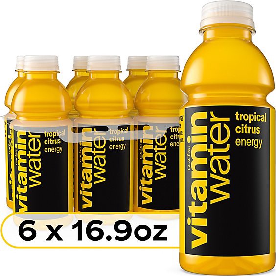 slide 1 of 3, Vitaminwater Energy Tropical Citrus Bottles - 6-16.9 Fl. Oz., 6 ct; 16.9 fl oz