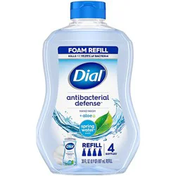 Dial Spring Water Antibacterial Foaming Hand Wash Refill - 4-30 Fl. Oz.