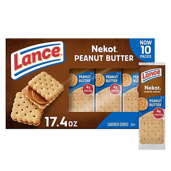 slide 1 of 1, Lance Nekot Peanut Butter Sandwich Cookies Multipack - 10-1.72 Oz, 17.2 oz