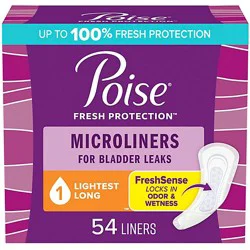 Poise Daily Microliners 1 Drop Absorbency Incontinence Panty Liners - 54 Count