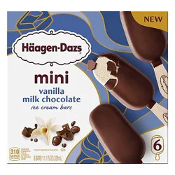 Haagen-Dazs Vanilla Milk Chocolate Ice Cream Snack Bars Mini - 6-11.1 Fl. Oz.