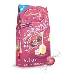 Lindt Lindor Birthday Cake White Chocolate Candy Truffles Bag - 5.1 Oz