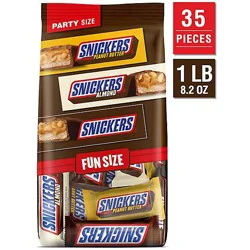 Snickers Milk Chocolate Candy Bars Fun Size Variety Pack Party Size Bulk Bag - 24.02 Oz