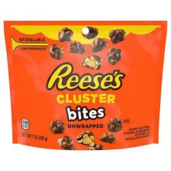 Reese's Unwrapped Cluster Bites Pouch Peanut Butter Caramel And Peanuts Covered In Chocolate - 7 Oz