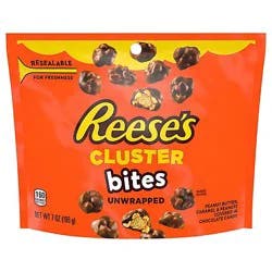 Reese's Unwrapped Cluster Bites Pouch Peanut Butter Caramel And Peanuts Covered In Chocolate - 7 Oz