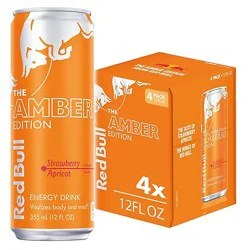Red Bull Amber Edition Energy Drink Strawberry Apricot 114mg Caffeine - 4-12 Fl. Oz.