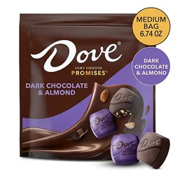 Dove Promises Dark Chocolate Almond Stand Up Pouch - 6.74 Oz.
