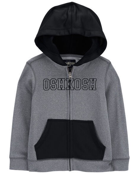 slide 1 of 2, Baby OshKosh Logo Zip Jacket Grey 18M, 1 ct