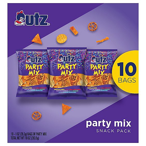slide 1 of 1, Utz Party Mix Multipack - 10 Count, 10 oz
