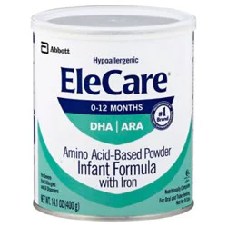 Elecare For Infants Unflavored Powder With Dha Ara - 14.1 Oz
