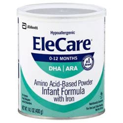 Elecare For Infants Unflavored Powder With Dha Ara - 14.1 Oz