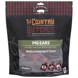 The Country Butcher Dog Chew Pig Ear Jumbo 10pc - 1 Each