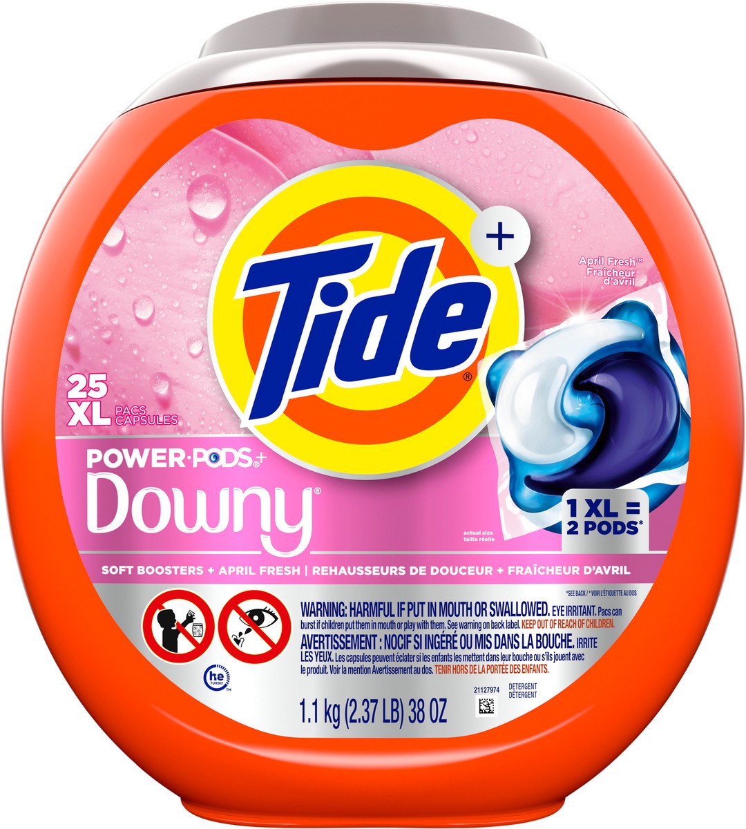 slide 2 of 6, Tide Power Pods Laundry Detergent With Downy Soft Boosters April Fresh - 25 Count, 25 ct