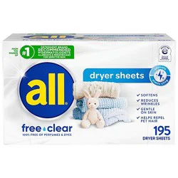 All Dryer Sheets Free Clear - 195 Count
