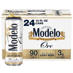 Modelo Oro Mexican Lager In Cans - 24-12 Fl. Oz.