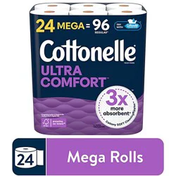 Cottonelle Ultra Comfort Mega Toilet Paper Rolls 244 Sheets Per Roll - 24 Count