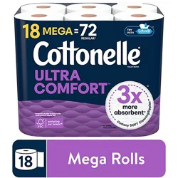 Cottonelle Ultra Comfort Mega Toilet Paper Rolls 244 Sheets Per Roll - 18 Count