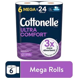 Cottonelle Ultra Comfort 6 Mega Toilet Paper Rolls 244 Sheets Per Roll
