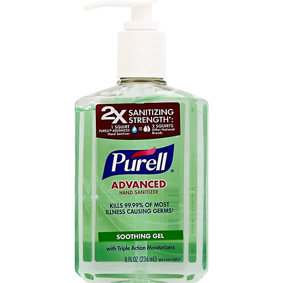slide 1 of 6, Purell Aloe Hand Sanitizer With Pump - 8 Fl. Oz., 8 fl oz