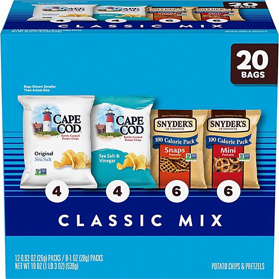 slide 1 of 1, Snyder's Of Hanover Classic Mix Variety Pack - 20 Count, 19 oz