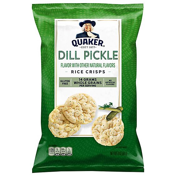 slide 1 of 1, Quaker Rice Crisps Dill Pickle - 3 Oz, 3 oz