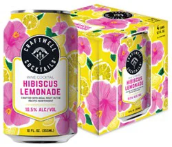 Craftwell Cocktails Hibiscus Lemonade In Cans - 4-12 Fl. Oz.