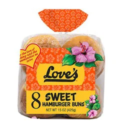 Loves Hamburger Buns Cluster 8pk - 15 Oz